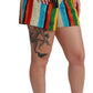 Dolce & Gabbana Multicolor Striped High-Waist Shorts