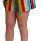 Dolce & Gabbana Multicolor Striped High-Waist Shorts