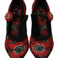 Dolce & Gabbana Floral Mary Janes Pumps with Crystal Detail