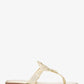 Aubrey Cutout Metallic Leather T-Strap Sandal