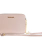 Michael Kors Jet Set Large East West Saffiano Leather Crossbody Bag Handbag (Powder Blush)