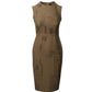 Max Mara Sleeveless Sheath Dress in Brown Wool