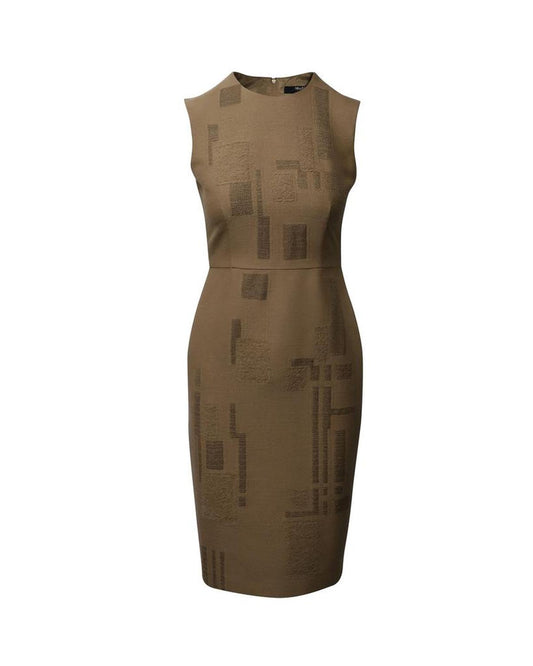 Max Mara Sleeveless Sheath Dress in Brown Wool