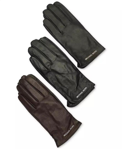 MICHAEL Women's Logo Detail Leather Tech Gloves