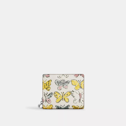 Snap Wallet With Butterfly Print