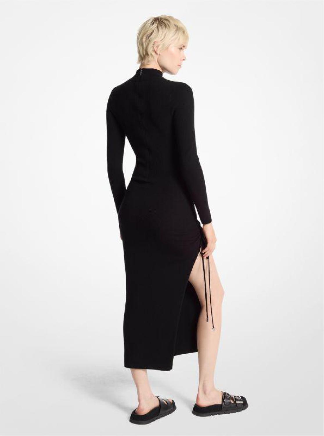 Stretch Wool Ruched Dress