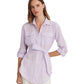 Relaxed Fit Striped Belted Linen Shirt