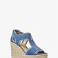 Berkley Frayed Denim Wedge Sandal