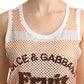 Dolce & Gabbana Crystal Embellished Sleeveless Cotton Top