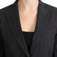 Dolce & Gabbana Elegant Gray Striped Cotton Blazer