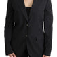 Dolce & Gabbana Elegant Gray Striped Cotton Blazer