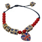 Dolce & Gabbana Elegant Blue Red Glass Cotton Blend Bracelet