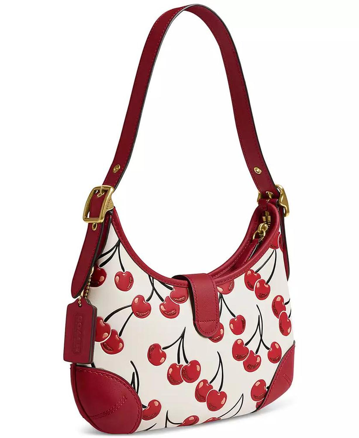 Originals Cherry Print Leather Hamptons Hobo Bag