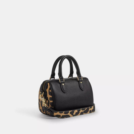 Coach Outlet Mini Rowan Crossbody Bag With Leopard Print