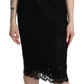 Dolce & Gabbana Elegant Black Lace Sheath Knee-Length Dress