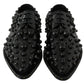 Dolce & Gabbana Elegant Black Crystal Leather Dress Shoes