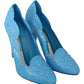 Dolce & Gabbana Crystal Embellished Blue Cinderella Pumps