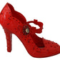 Dolce & Gabbana Chic Red Crystal Cinderella Pumps