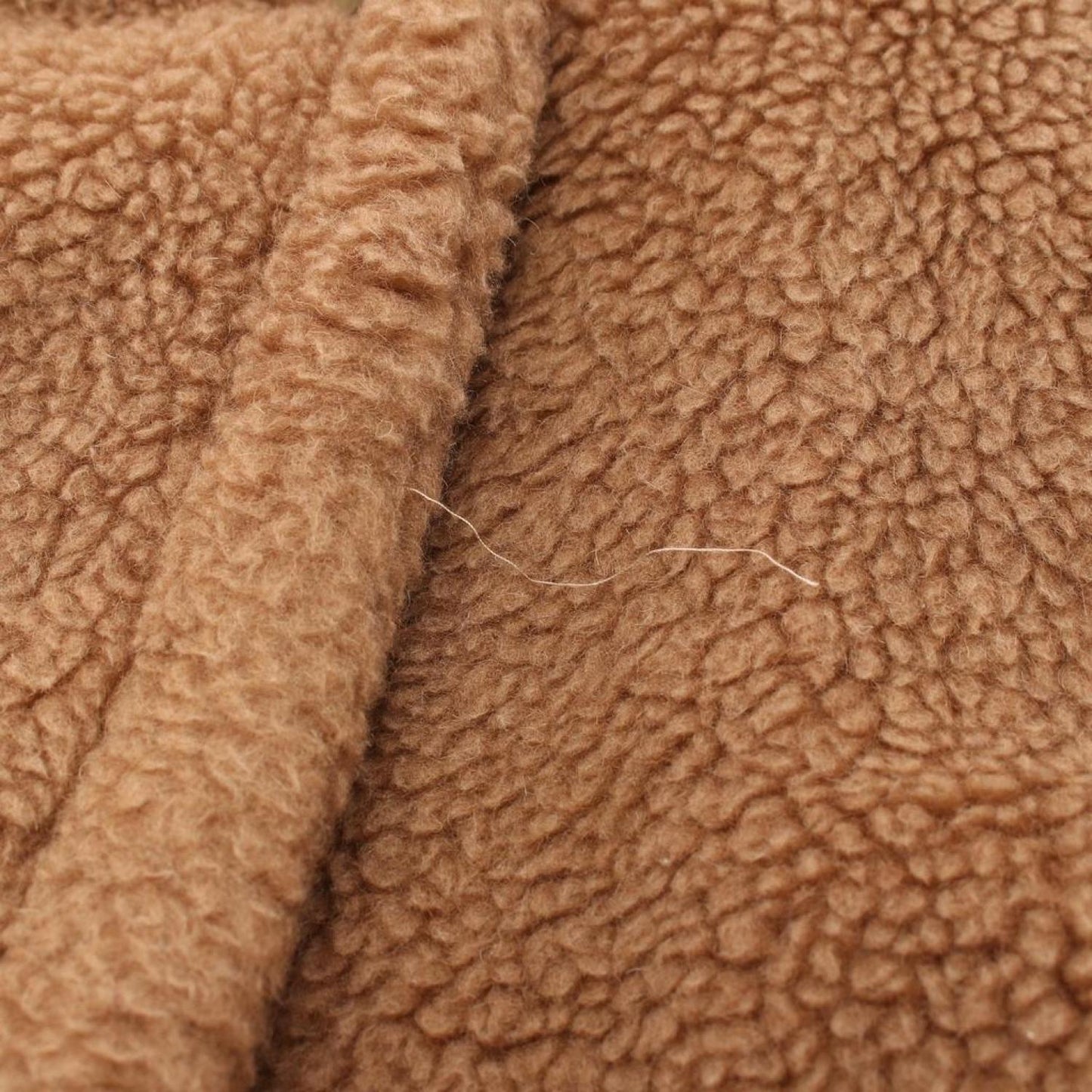 Teddy Bear Long Coat Boa Fabric Light Brown