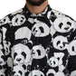 Dolce & Gabbana Panda Print Pure Cotton Shirt - Black White