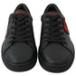 Dolce & Gabbana Elegant Leather Sneakers with Red Accents