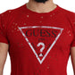 Guess Radiant Red Cotton Stretch T-Shirt