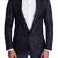 Dolce & Gabbana Elegant Silk Blend Martini Blazer in Blue