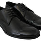 Dolce & Gabbana Elegant Black Leather Derby Shoes