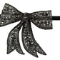 Dolce & Gabbana Silver-Tone Silk Crystal Bow Tie