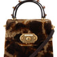 Dolce & Gabbana Elegant Giraffe Pattern Welcome Bag with Gold Accents