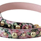 Dolce & Gabbana Floral Gold Stud Leather Strap in Pink