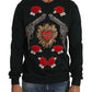 Dolce & Gabbana Emerald Cotton Sweater with Crystal Embroidery