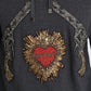 Dolce & Gabbana Gray Crystal Heart Gun Motif Sweater