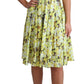 Dolce & Gabbana Elegant Yellow Floral A-Line Sleeveless Dress