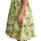 Dolce & Gabbana Elegant Yellow Floral A-Line Sleeveless Dress