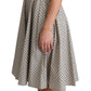 Dolce & Gabbana Polka-Dotted Beige Sleeveless A-line Dress