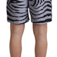 Dolce & Gabbana Elegant Gray Zebra Print Swim Trunks