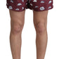 Dolce & Gabbana Maroon Elegance Men's Swimming Trunks