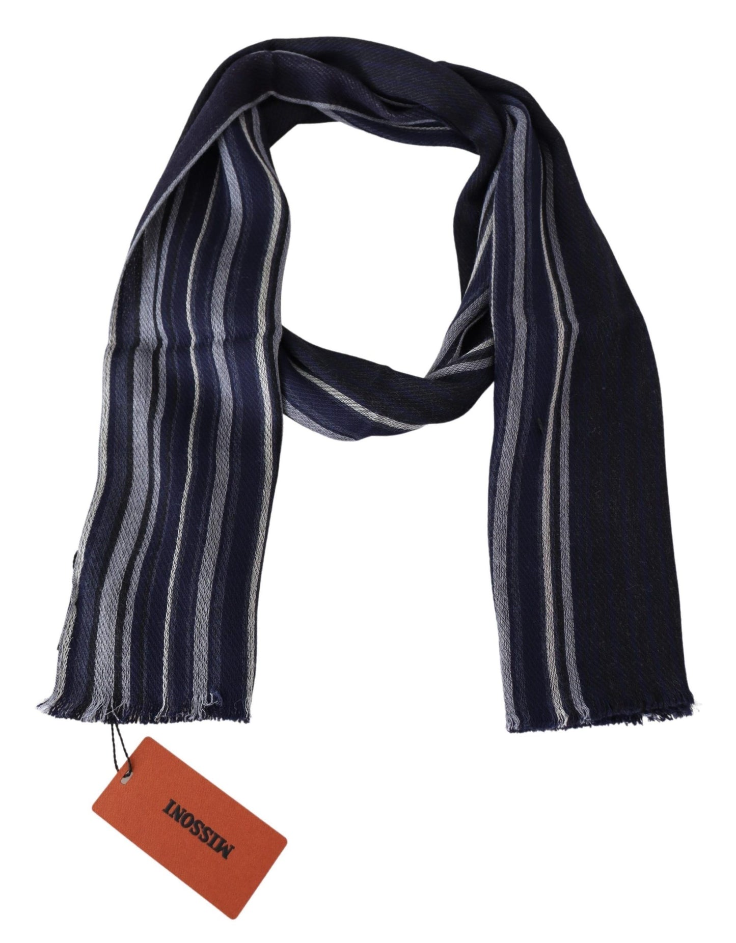 Missoni Chic Multicolor Wool Silk Striped Scarf