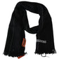 Missoni Elegant Black Wool Scarf with Logo Embroidery