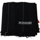 Missoni Elegant Black Wool Scarf with Logo Embroidery