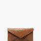 Mia Crocodile Embossed Leather Envelope Clutch