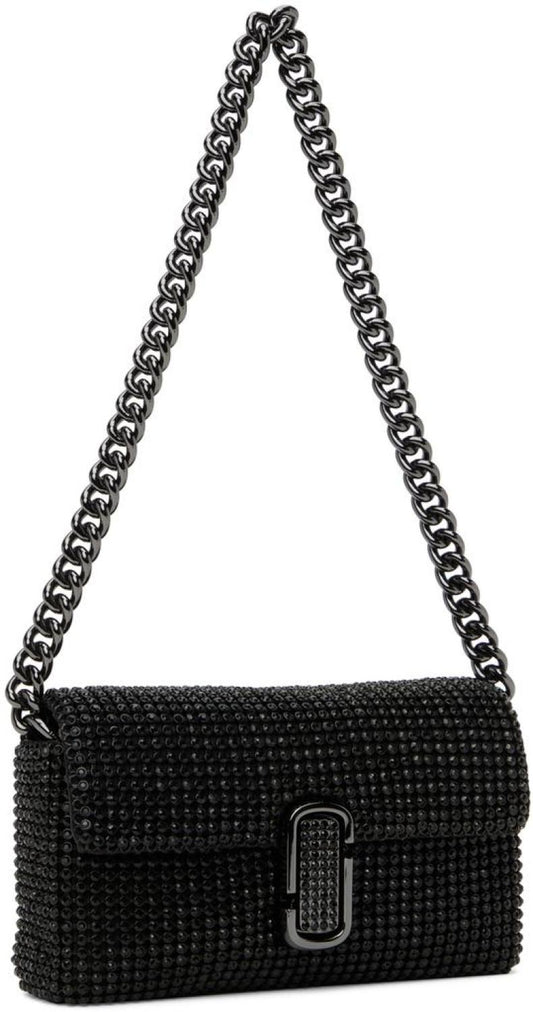 Black 'The Rhinestone J Marc Mini' Shoulder Bag