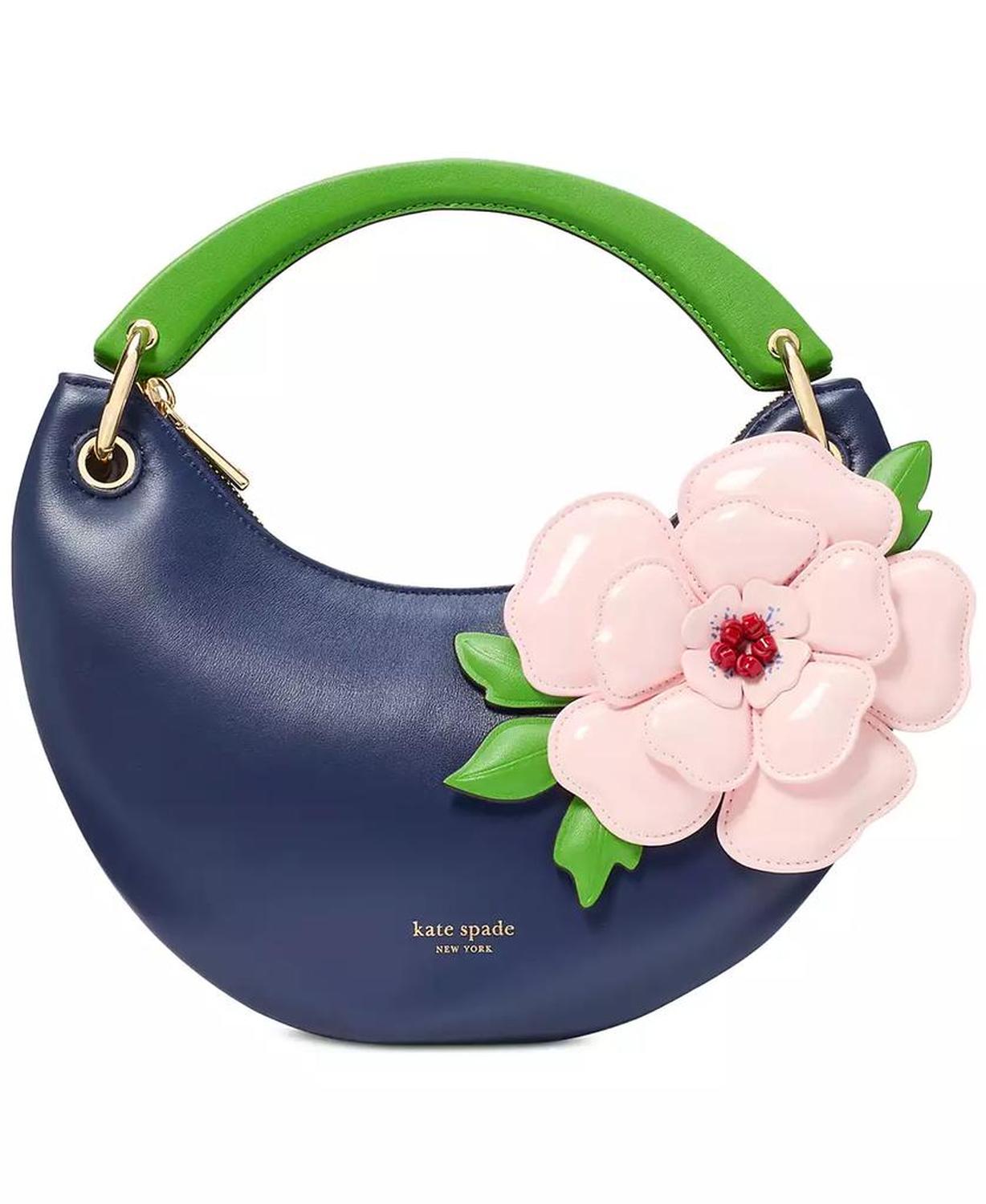 Expo Floral Small Leather Top Handle Bag