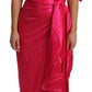 Dolce & Gabbana Elegant Fuchsia Silk One-Shoulder Wrap Dress