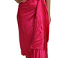 Dolce & Gabbana Elegant Fuchsia Silk One-Shoulder Wrap Dress