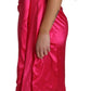 Dolce & Gabbana Elegant Fuchsia Silk One-Shoulder Wrap Dress