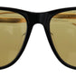 Diesel Chic Black Acetate Sunglasses with Yellow Lenses