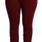 Dolce & Gabbana High-Waist Embroidered Red Skinny Trousers