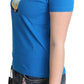 Moschino Chic Blue Cotton Tee with Iconic Print